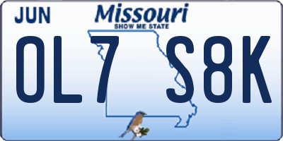 MO license plate OL7S8K