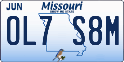 MO license plate OL7S8M