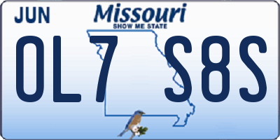 MO license plate OL7S8S