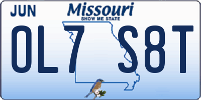 MO license plate OL7S8T