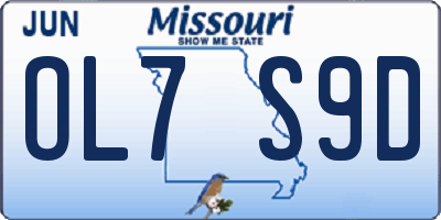 MO license plate OL7S9D