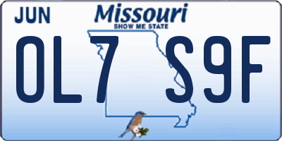 MO license plate OL7S9F