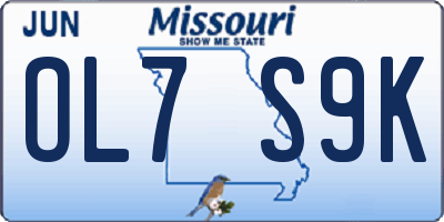MO license plate OL7S9K