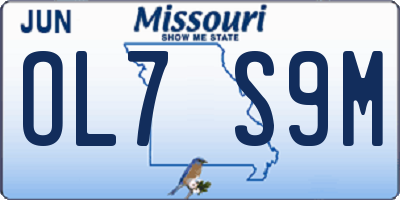 MO license plate OL7S9M