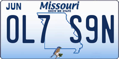 MO license plate OL7S9N