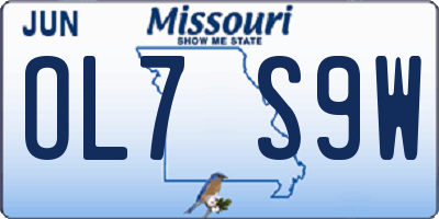 MO license plate OL7S9W