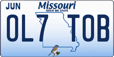 MO license plate OL7T0B