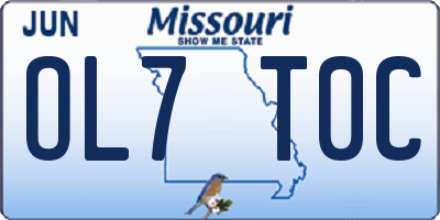 MO license plate OL7T0C