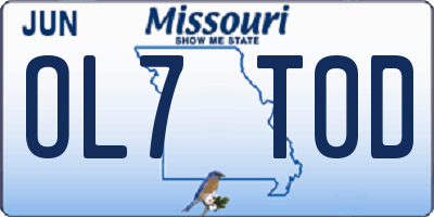 MO license plate OL7T0D