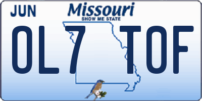 MO license plate OL7T0F