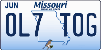 MO license plate OL7T0G