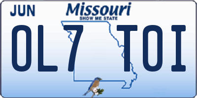 MO license plate OL7T0I