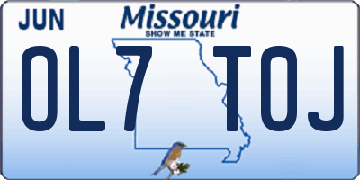 MO license plate OL7T0J