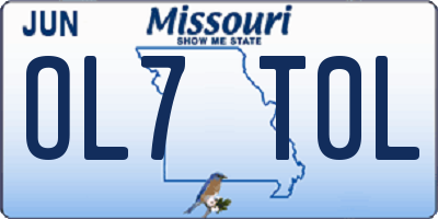 MO license plate OL7T0L