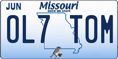 MO license plate OL7T0M