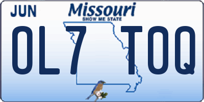MO license plate OL7T0Q