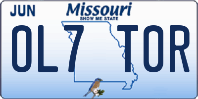 MO license plate OL7T0R