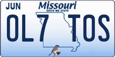 MO license plate OL7T0S