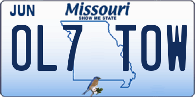 MO license plate OL7T0W