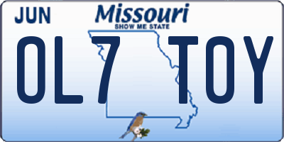 MO license plate OL7T0Y