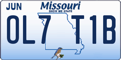 MO license plate OL7T1B