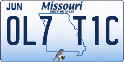 MO license plate OL7T1C