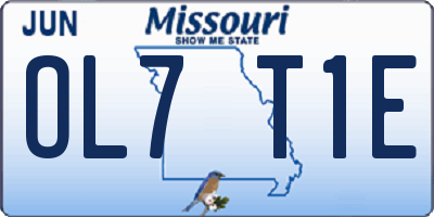 MO license plate OL7T1E