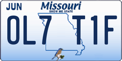 MO license plate OL7T1F