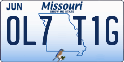 MO license plate OL7T1G