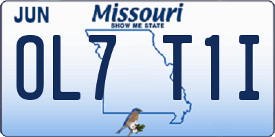 MO license plate OL7T1I