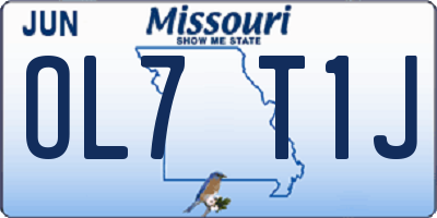 MO license plate OL7T1J