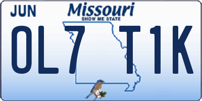 MO license plate OL7T1K