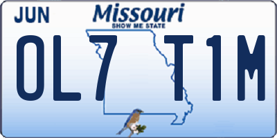 MO license plate OL7T1M