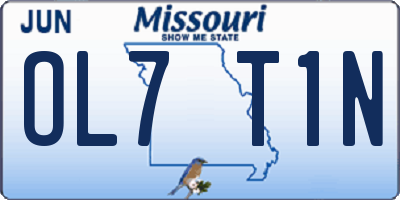 MO license plate OL7T1N