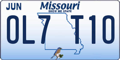 MO license plate OL7T1O