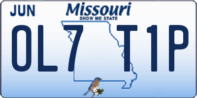 MO license plate OL7T1P