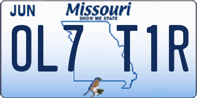MO license plate OL7T1R