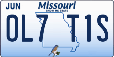 MO license plate OL7T1S