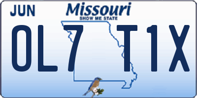 MO license plate OL7T1X