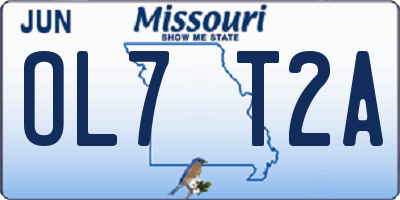MO license plate OL7T2A