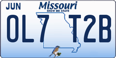 MO license plate OL7T2B