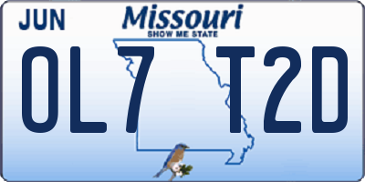 MO license plate OL7T2D