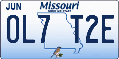 MO license plate OL7T2E