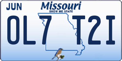 MO license plate OL7T2I