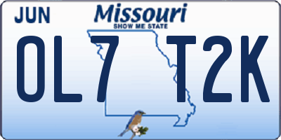 MO license plate OL7T2K