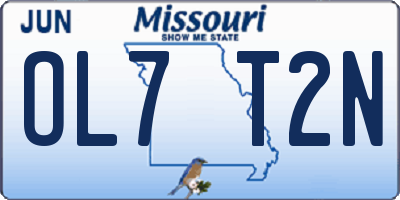 MO license plate OL7T2N