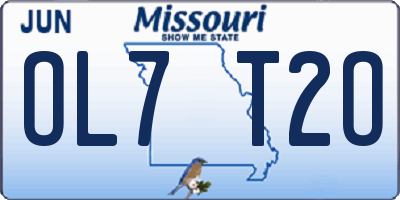 MO license plate OL7T2O