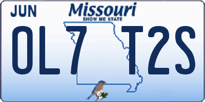 MO license plate OL7T2S