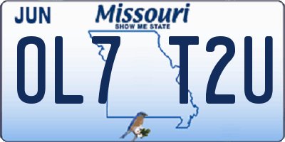 MO license plate OL7T2U
