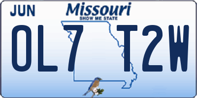 MO license plate OL7T2W